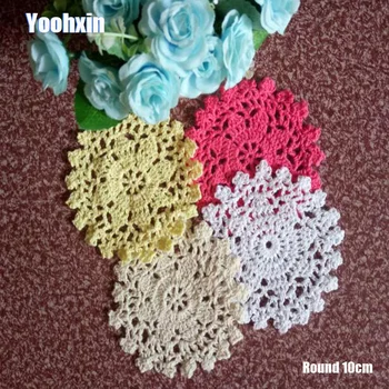 

Modern Lace Round cotton table place mat pad Cloth crochet placemat cup mug tablecloth tea coaster handmade dining doily kitchen
