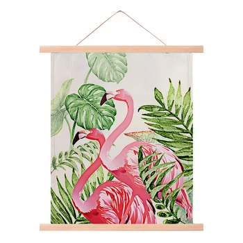 

PWall Poster decorative wall painting Canvas Art Print Scroll Wall Pictures Pink Flamingo Home Decoration 20x23inch /23x28inch