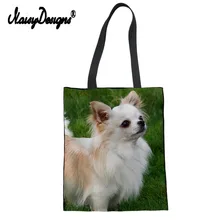 Женская многоразовая сумка для покупок с принтом собаки чихуахуа, унисекс, складная Хлопковая сумка на плечо, сумки для покупок, распродажа, чехол