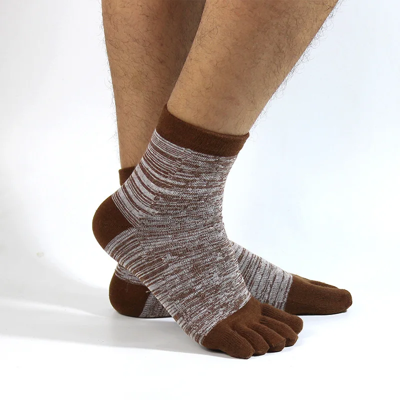 1 пара, мужские летние хлопковые носки с пальцами, полосатые контрастные Цветные Лоскутные мужские носки с пятью пальцами, свободный размер, Basket Calcetines