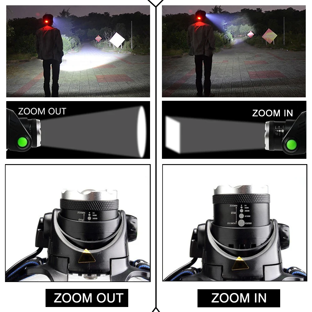 Sale Super bright LED Bicycle Headlight Zoom 3 light mode 90 rotating waterproof ride flash Warning lamp bike light Cycling lighting 4