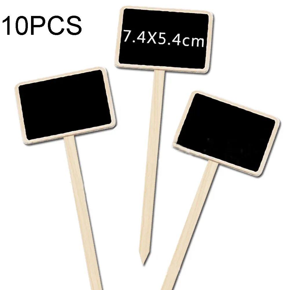 10x Wooden mini blackboard For Wedding Party Decor Wooden plant labels