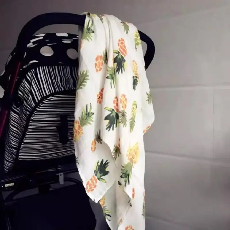 Cobertor para Bebê Fibra de Algodão Cobertor de Musselina Cobertores de Cama Algodão Bonito Impresso Recém-nascido Swaddle Envoltório Comfy Musselina Infantil 100% 3 Mamãe e Bebê