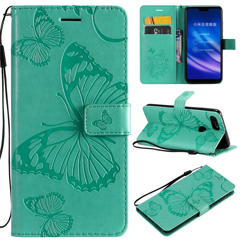 Magnetic PU Leather 3D Embossed Cat Tree Wallet Case For Xiaomi 8Lite Flip Wallet Phone Case Cover For Xiaomi 8Lite Case Coque (30)