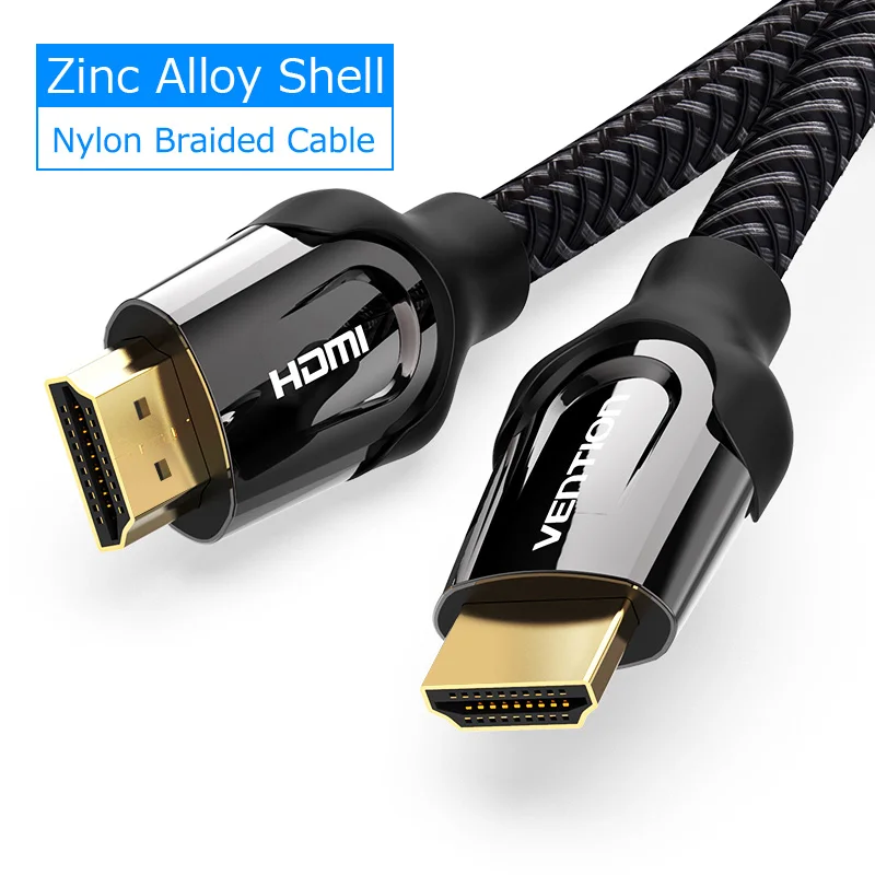 Vention Кабель HDMI 4K HDMI к HDMI 2,0 кабель Шнур для PS4 Apple tv 4K сплиттер распределительная коробка удлинитель 60 Гц видео Кабо Кабель HDMI 5 м - Цвет: Black B05