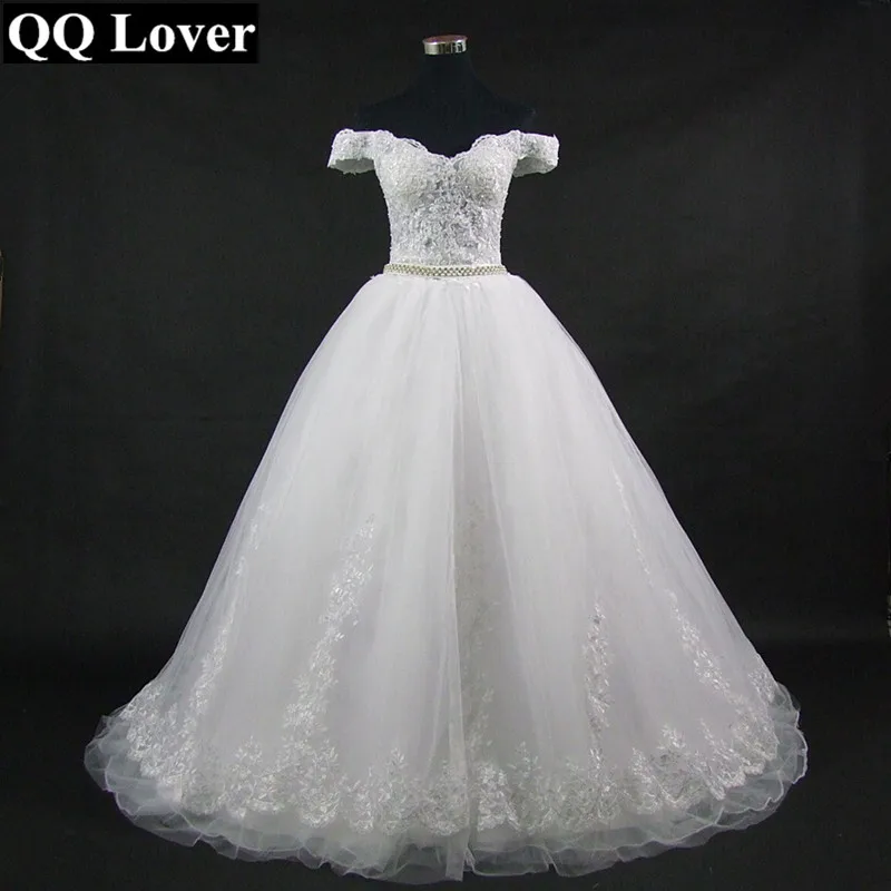 Новинка 2019 свадебное платье QQ Lover с вырезом лодочкой кружевное бантом