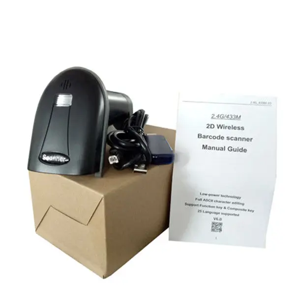 Hot selling wireless 2D barcode scanner 433M with continuous scanning
