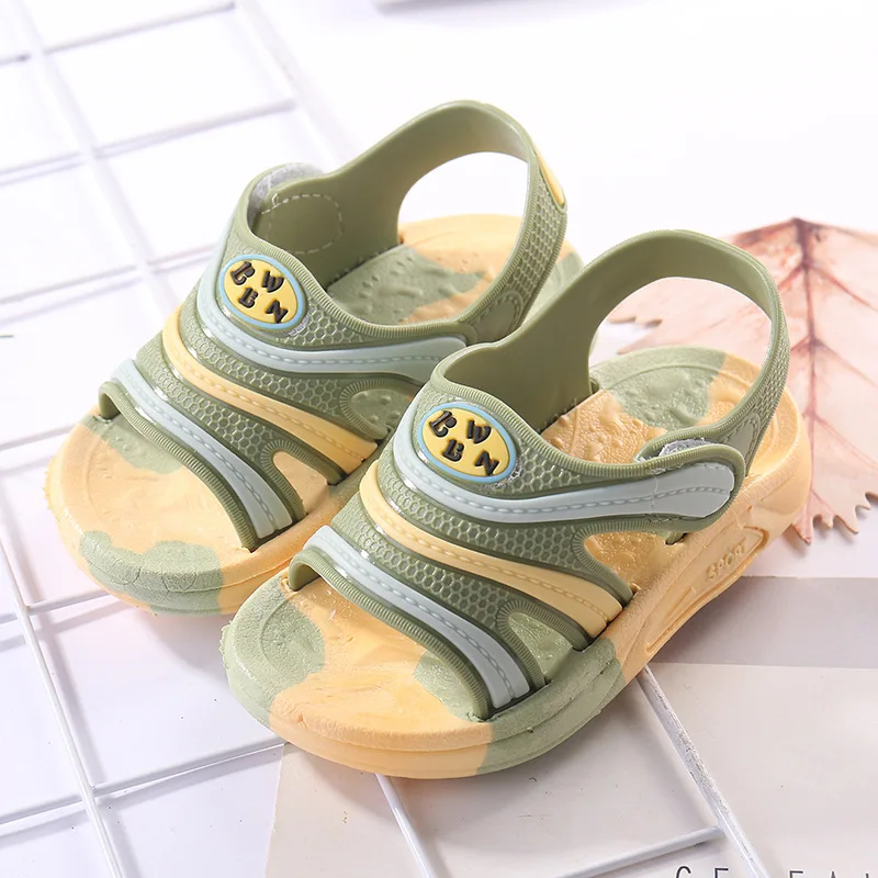 

2019 Toddler Kids Sandals for Boys Children Summer Beach Shoes Girls Sports Soft Anti-slip Casual PVC Leather Flat Baby Sandals