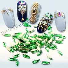 10 stücke Strass Nail art Strass Glas Melone Samen Nagel Edelsteine Flatback Kristall Maniküre Leuchtenden Charme Nagel Kunst Dekoration JI1007(China)