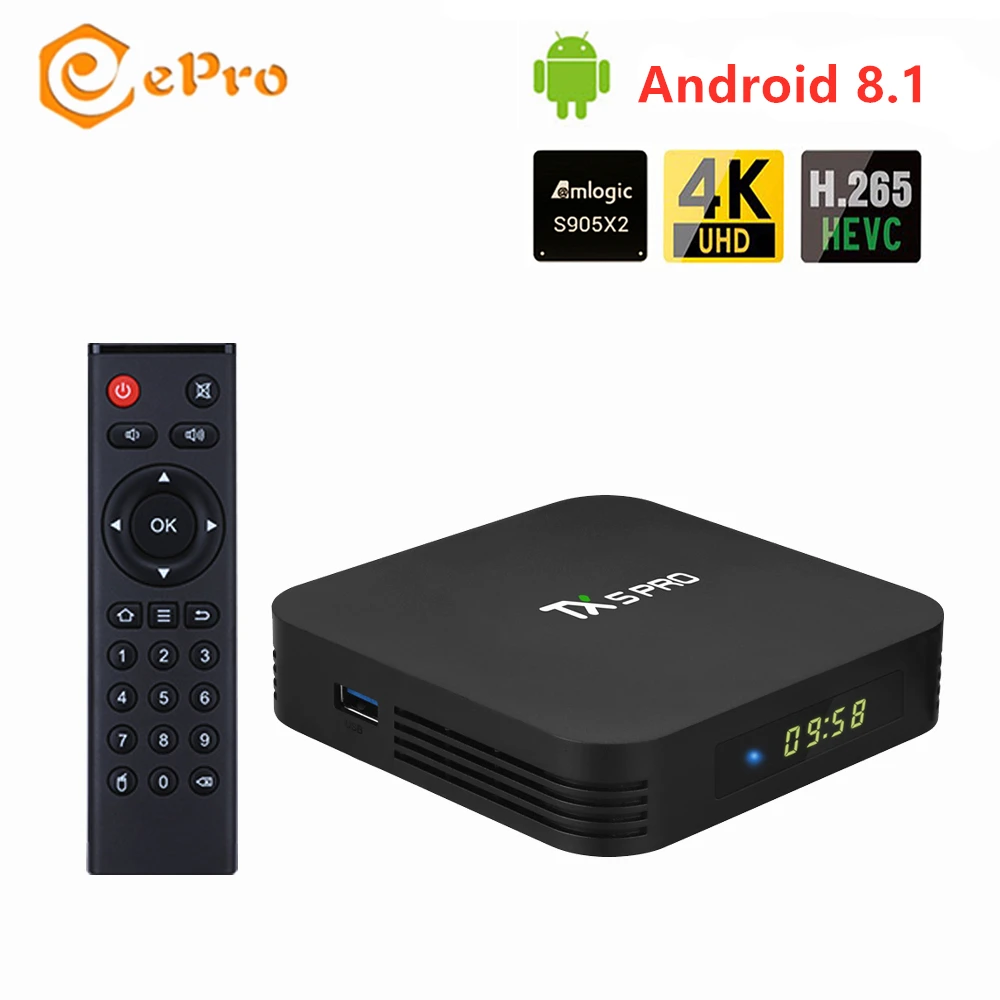 Tanix TX5 Pro TV Box Android 8.1 DDR3 4GB 32GB Amlogic S905X2 Quad Core 2.4G 5G WiFi Media Player BT4.0 HD2.1 Flixster Youtube |