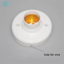 Пластиковое основание E27 с отверстием для провода, D8cm винтовой светильник патрон лампы, белый Цоколь E27 патрон лампы, светодиодный светильник патрон лампы