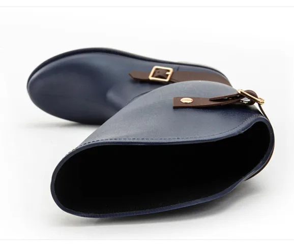 Rouroliu/женские непромокаемые сапоги до колена Нескользящие высокие резиновые с