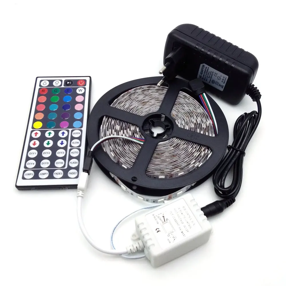 Светодиодная лента 5050 RGB 5 м 300 неводонепроницаемая Гибкая полоса освещения набор