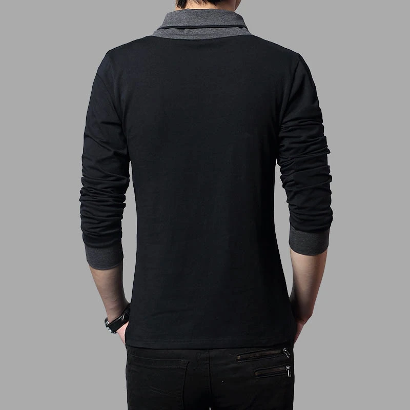 TFETTERS, брендовая Осенняя модная мужская футболка, Мужская Лоскутная футболка с v-образным вырезом и длинным рукавом, облегающая футболка из хлопка размера плюс 4XL