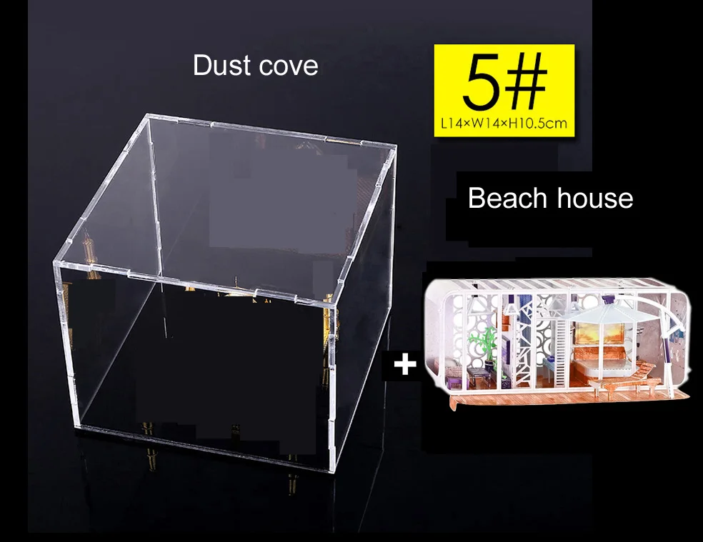 Nanyuan 3D металлическая головоломка тема домик строительство DIY лазерная резка Пазлы Модель игрушки настольные украшения подарок для детей - Цвет: Beach with box