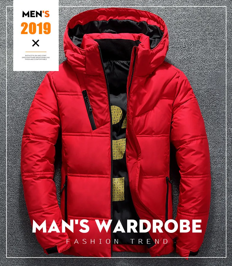2021 New Winter Jacket Men Hooded Thick Warm Duck Down Jacket Men Parka Casual High Quality Mens Overcoat Winter Down Coats Men black puffer coat