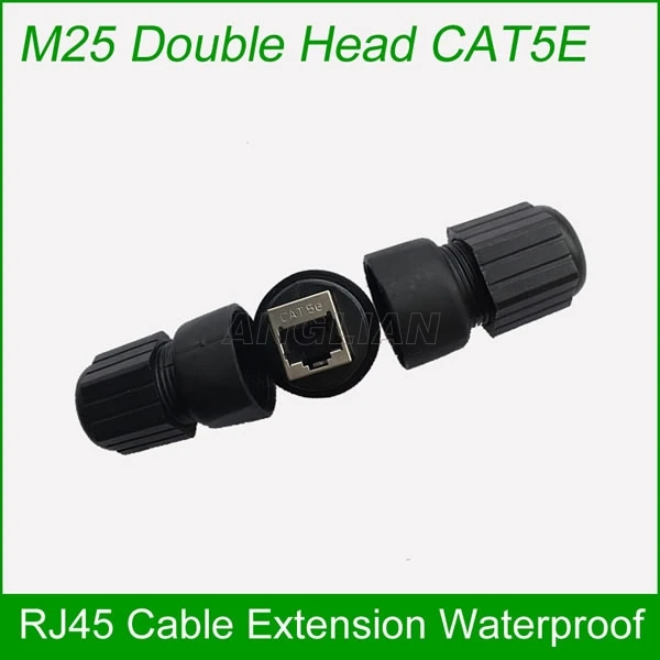 Соединитель кабеля Ethernet M25 CAT5E CAT6E металлический экранированный интерфейс RJ45