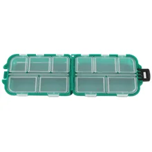 Мини коробка для рыболовных снастей красный 10 отделений для маленьких прозрачных пластиковых водонепроницаемый Крючки приманки аксессуары зеленый