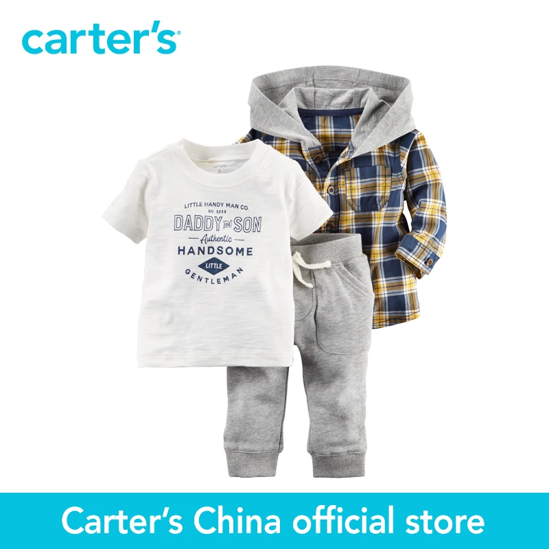 Carter's 3 pcs baby children kids Hooded Shirt Set 127G189, sold by Carter's China official
