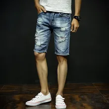 Весенние мужские джинсовые шорты высокого качества мужские джинсовые шорты хлопковые прямые мужские синие повседневные короткие джинсы мужские s Размер 28-38