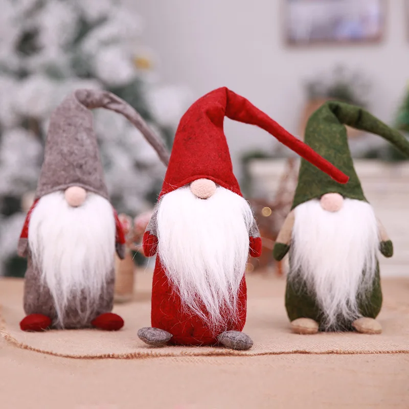 

PipiFren Christmas gnome Decorations santa claus doll Xmas For Home Wood Train Crafts Accessories new year babbo natale kerst