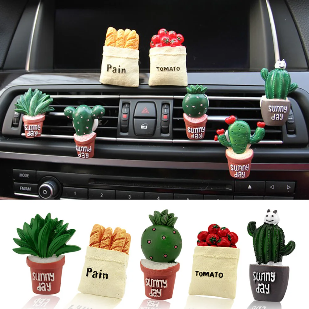 

Car 3D Air Freshener Simulation Plants Vent Outlet Air Conditioning Fragrance Clip Auto Ornament Creative Interior Accessory