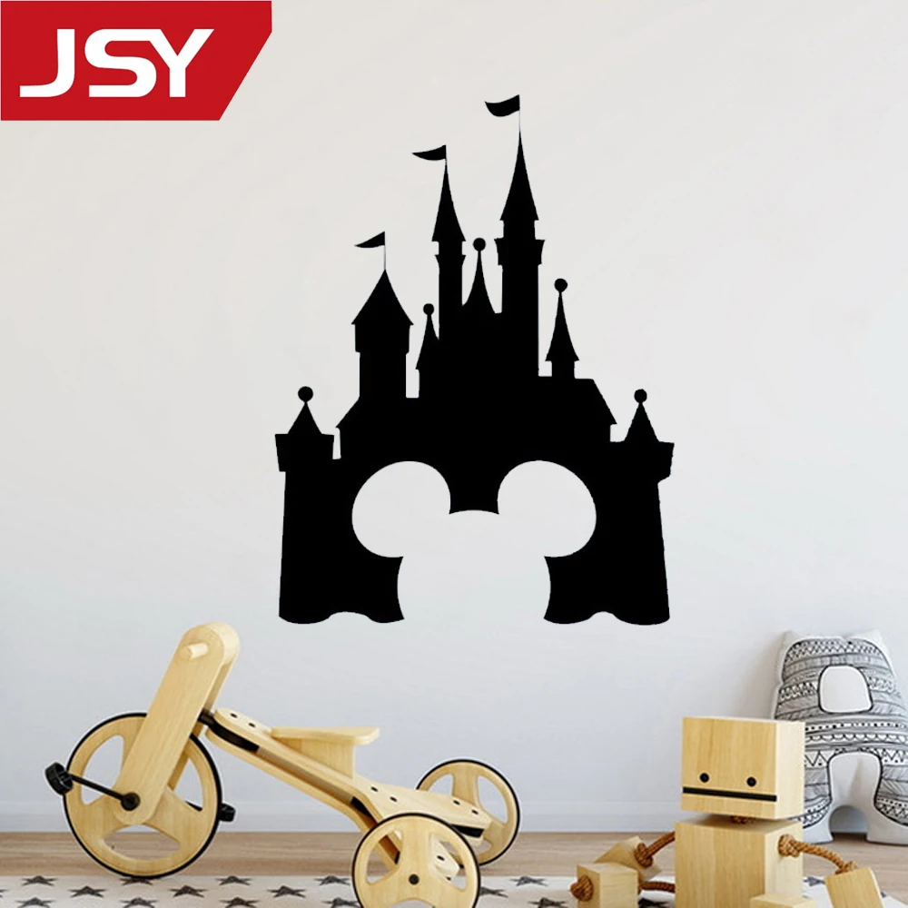 

Jiangs Yu 1 PC Princess Castle Vinyl Wall Sticker Mickey Mouse Design Wall Decal Fairytale Interior Nursery Decor