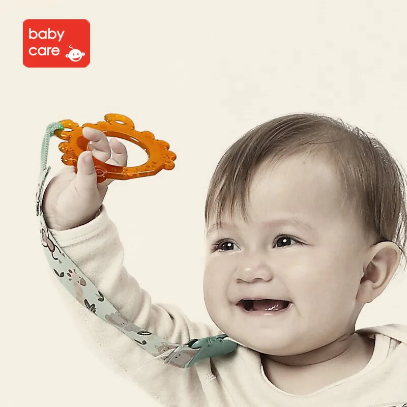 

Babycare Baby Teether Ring Silicone Chew Safe BPA Free Chain Necklace Pendant Cleaning Teeth Chew Charms Toddler Molar with Bowl