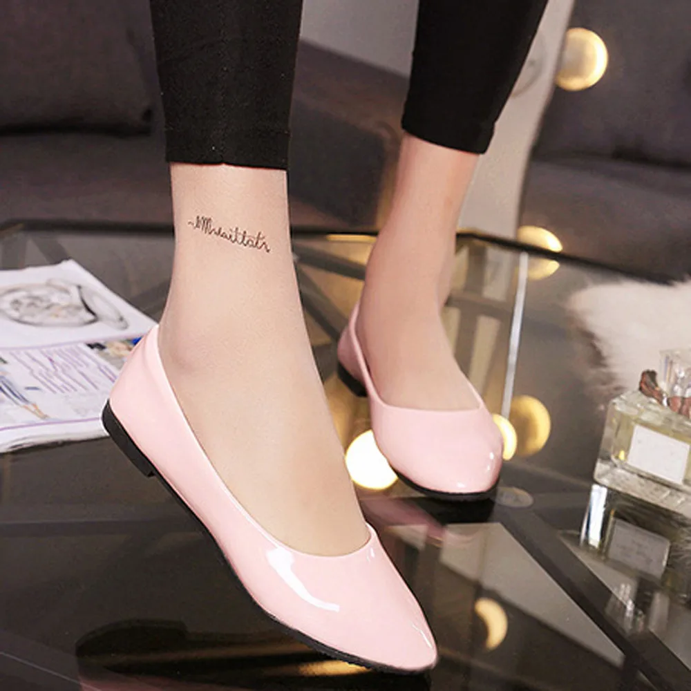 

flat shoes women Ladies Slip On Flat Casual candy color summer pointed toe Shoes women large size 35-42 ladies chaussures femme