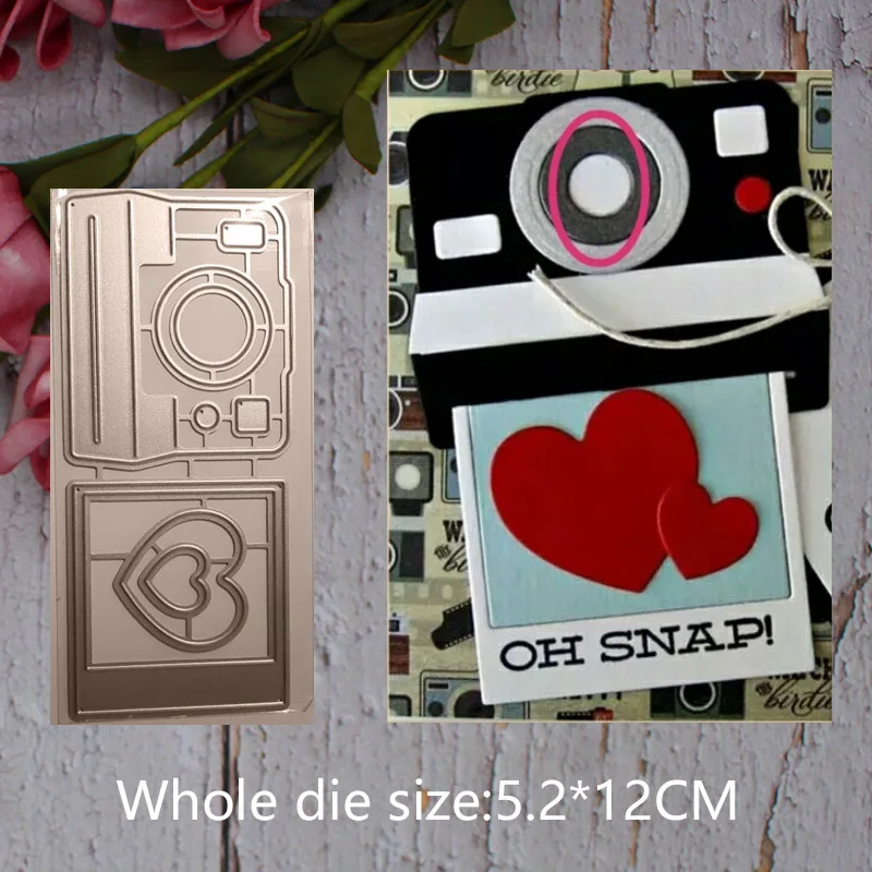 

square camera heart Metal steel frames Cutting Dies DIY Scrap booking Photo Album Embossing paper Cards5.2*12cm