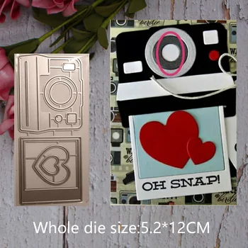 

square camera heart Metal steel frames Cutting Dies DIY Scrap booking Photo Album Embossing paper Cards5.2*12cm