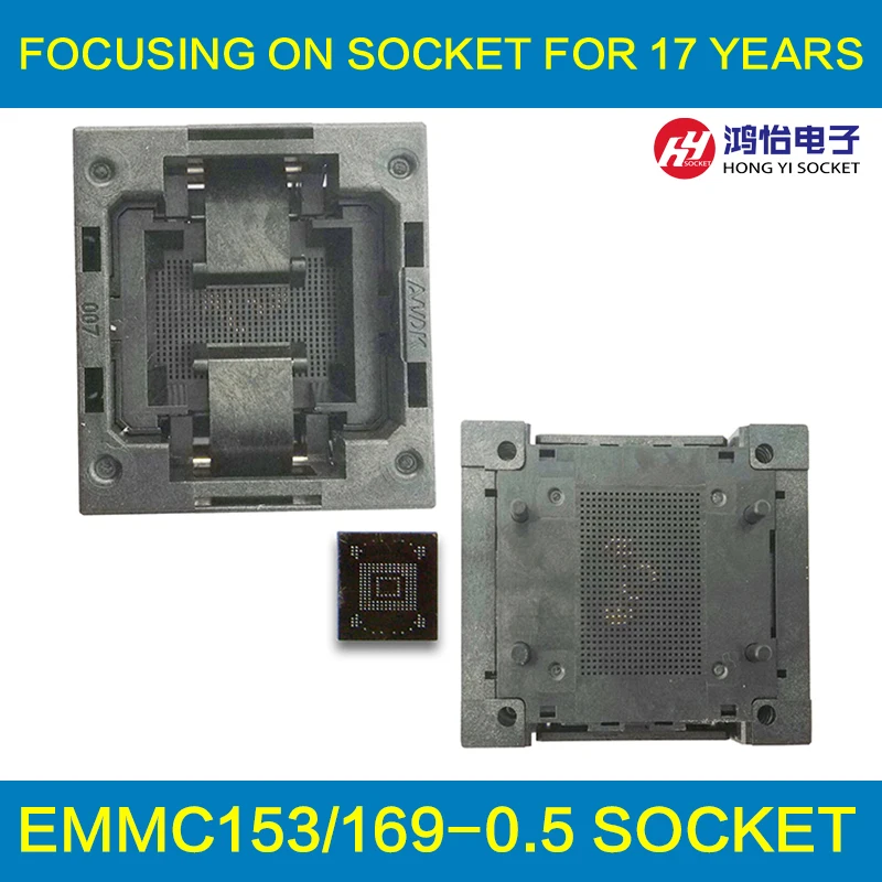 

eMMC153/169 Reader Burn in Socket IC Body Size12x18mm Pin Pitch 0.5mm BGA153 BGA169 Test Socket Adapter Data Recovery