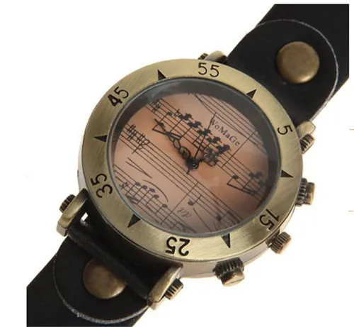 Womage brand women watches music style fashion women's watches leather ladies watch clock bayan kol saati mujer relogio feminino - 3