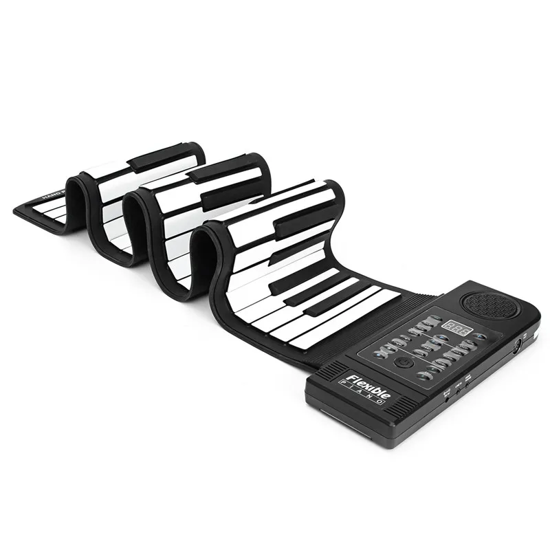 Zebra Portable Flexible Soft Keys 61 Keyboard MIDI Roll Up Electronic