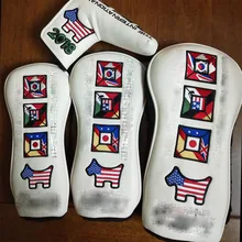 NEWEST GOLF HEAD COVER Woods1# #3 #5 AND Putter Clubs Headcovers 4 PCS/LOT FREE SHIPPING