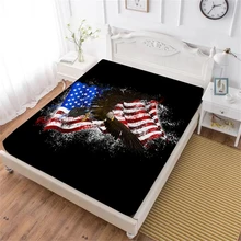 Colorful American Flat Bed Sheet Bald Eagle Print Fitted Sheet Deep Pocket Mattress Cover Elastic Band Home Decor D25 Colorful American Flat Bed Sheet Bald Eagle Print Fitted Sheet Deep Pocket Mattress Cover Elastic Band Home Decor D25