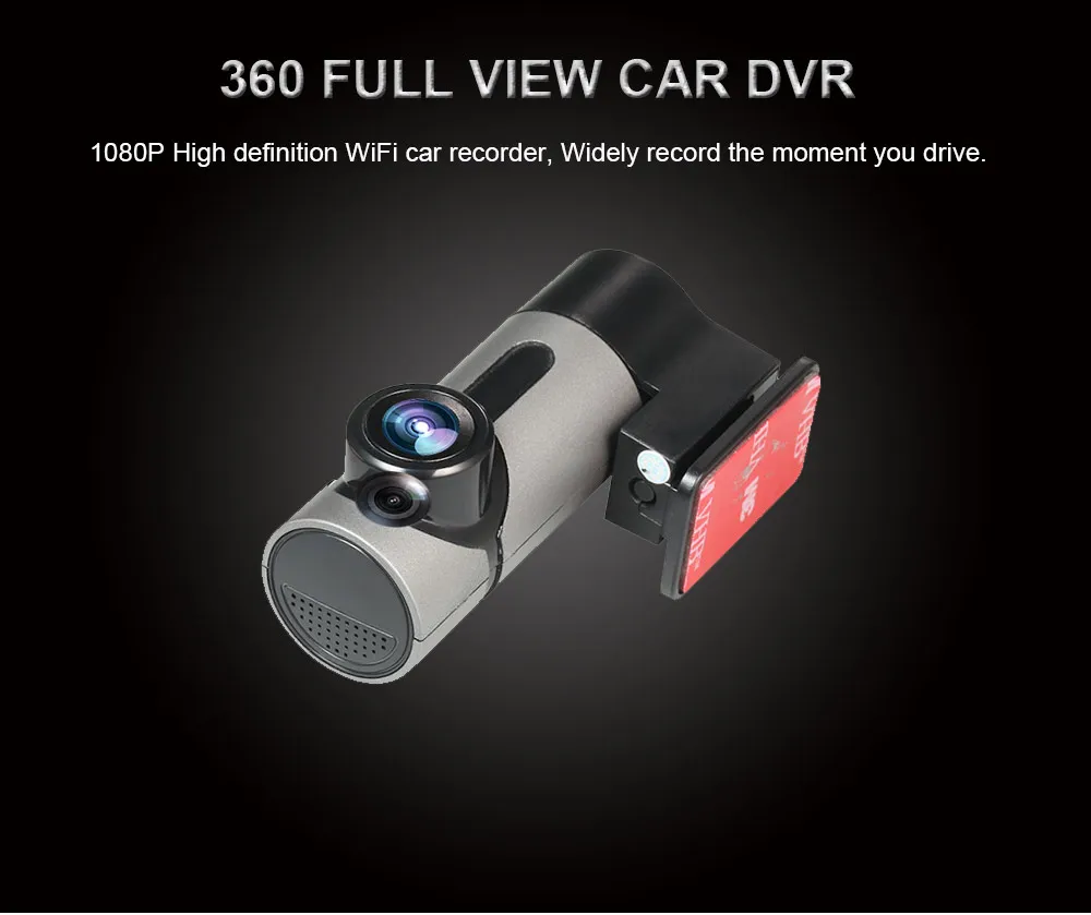 AUTOTOP G6 Full View HD 1080P WiFi Car Dash Camera Dashboard 360 degree Rotate Car DVR Driving Recorder G-sensor