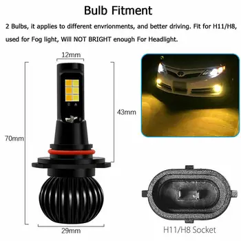

160W Car Lights 2pcs High Power 3030 LED White Amber Dual Color Conversion