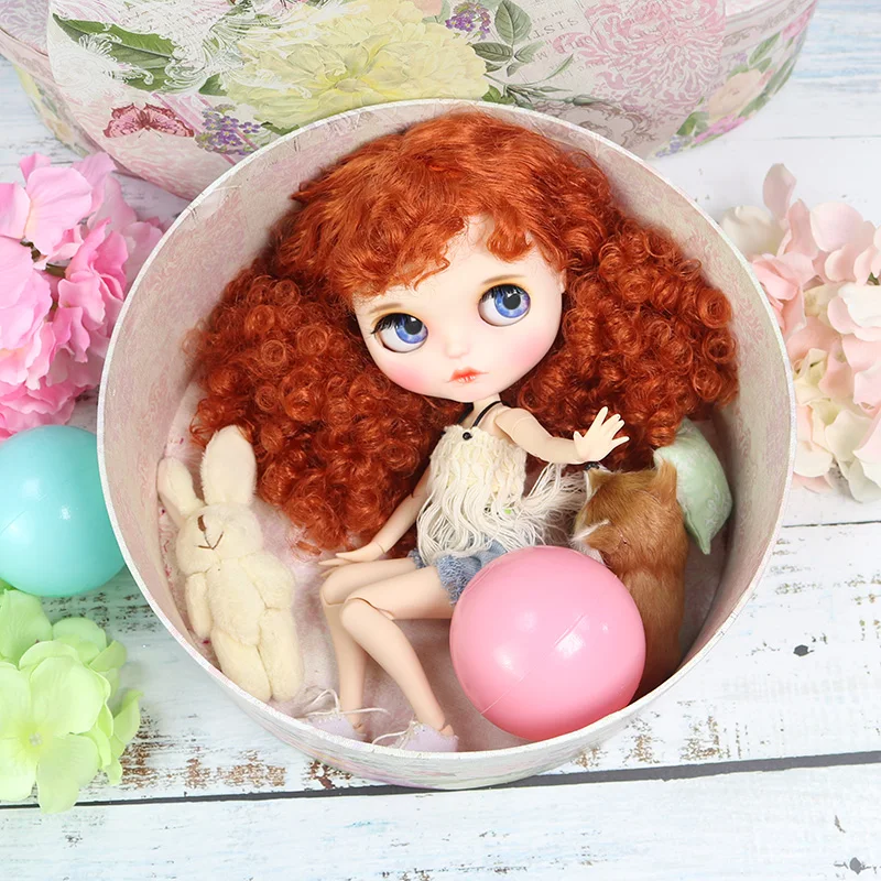 Neo Blythe Doll with Ginger Hair, White Skin, Matte Pouty Face & Custom Jointed Body 9