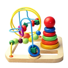 Детские деревянные игрушки головоломки Дошкольное образование вокруг бисера Радуга езда игрушки для детей