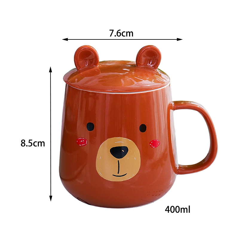 Creative cartoon panda mug with lid ceramic Mug,lovers cup Flower Tea Set Coffee Cup, Water Milk Coffee Drinkware For Gift