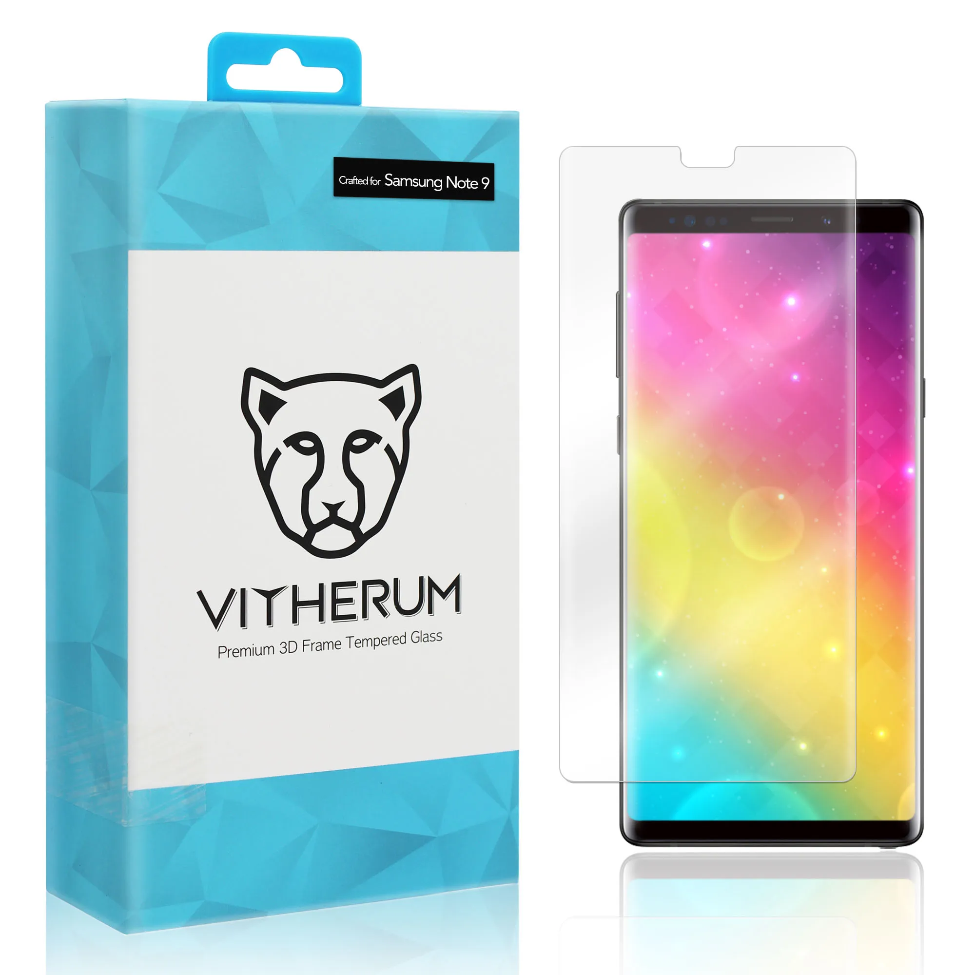 AQUA - Premium 3D изогнутое полностью прозрачное закаленное стекло (фиксация УФ) для Note 9-