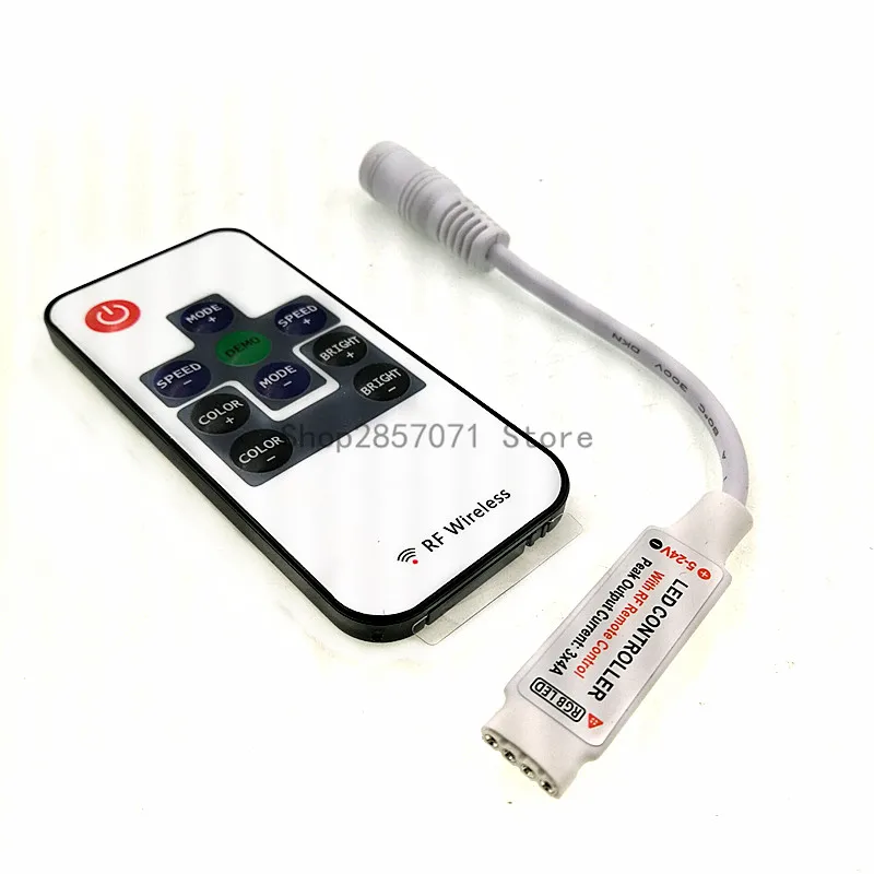 1pcs/lot DC 5V-24V 12A 17key mini RF wireless led RGB remote Controller with 4pin female for LED Strip Lights | Лампы и освещение