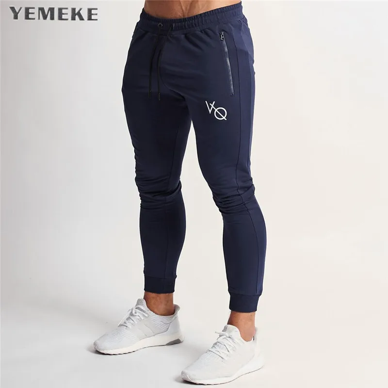 

YEMEKE Mens Joggers Casual Pants Fitness Men Sportswear Bottoms Skinny Sweatpants Trousers Black Gyms Jogger Track Pants