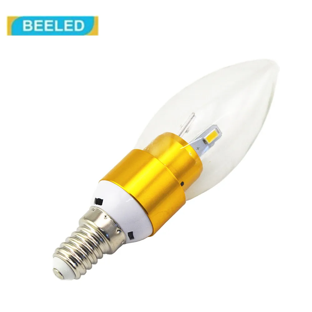 LED Candle bulb lamp Aluminum shell E14 3W Free shipping Wholesale home