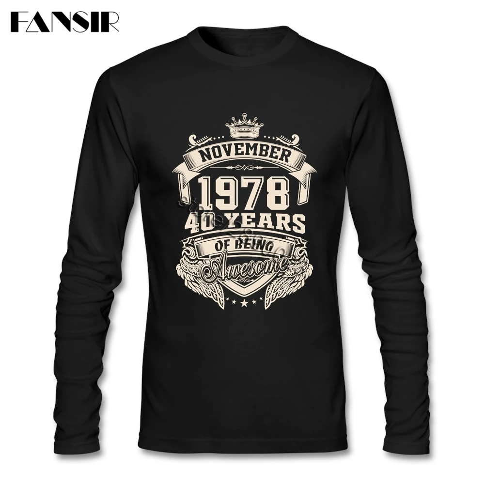 Родившиеся в ноябре 1978 40 лет удивительные футболка Для мужчин Повседневное Camisa