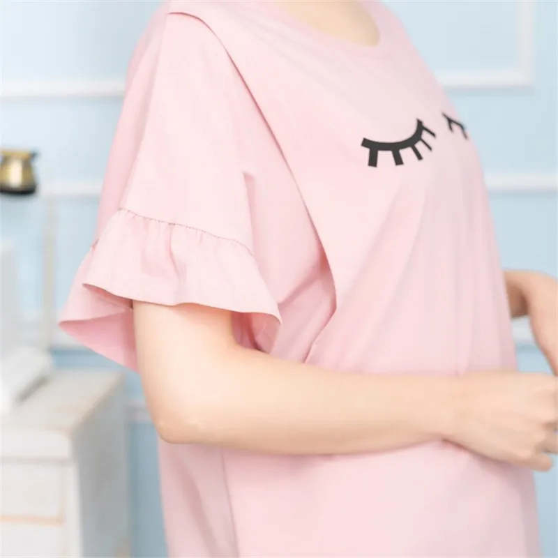 Smile Printed Pragnant Tops Mother Breastfeeding Tops Butterfly Sleeve Mother T-shirt &Baby Short Rompers Short Wholesale10