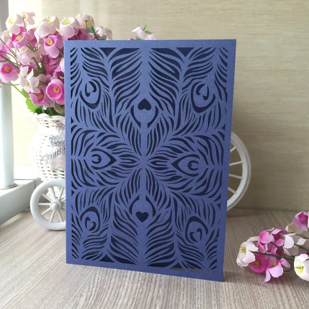 50pcs navy blue color glossy shiny paper wedding birthday