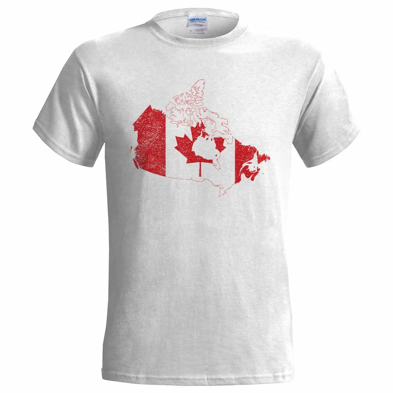 CANADA FLAG MAP DISTRESSED LOOK MENS T SHIRT EMBLEM CANADIAN MAPLE