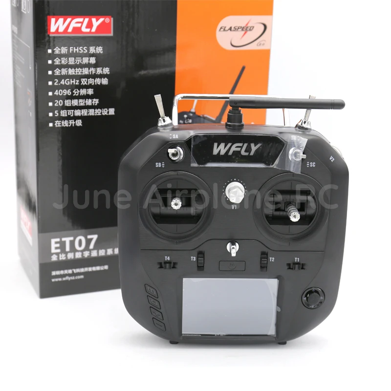 WFLY ET07 10 канальный 2,4 ГГц Радиоуправляемый передатчик+ WBUS/PWM сигнал 10 канальный RF207S приемник для радиоуправляемого самолета